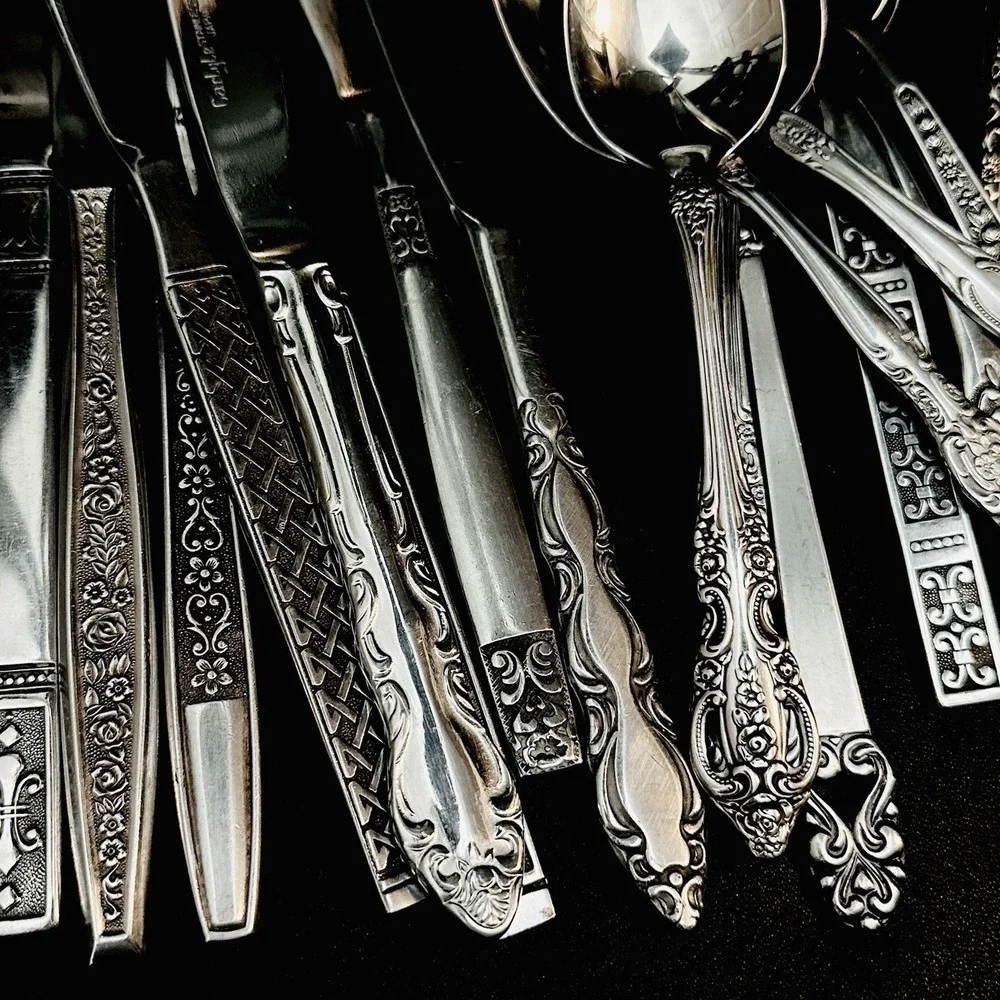 40 Vtg Stainless Flatware Mismatched Japan EKCO National Interpur Oneida Mixed